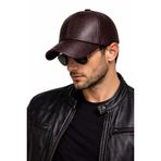 Valkyrie Erkek Koyu Kahverengi Deri Şapka Kavisli Siperlikli Ayarlanabilir Spor Günlük Baseball Cap
