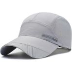 Valkyrie Erkek Spor Şapka Fileli Nefes Alabilen Ayarlanabilir Yazlık Koşu Outdoor Şapka Gri - Standart