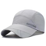 Valkyrie Erkek Spor Şapka Fileli Nefes Alabilen Ayarlanabilir Yazlık Koşu Outdoor Şapka Gri