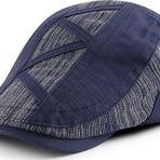 Valkyrie İtalyan Style Retro Zigzag Çizgi Detaylı Erkek Kasket Şapka Tokalı Ayarlanabilir Erkek Lacivert