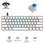 Valkyrie Leaven K620 Blue Switch Mekanik Gaming Oyun Klavyesi RGB 61 Key Mavi Tuş Type-C Klavye Beyaz