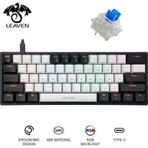 Valkyrie Leaven K620 Blue Switch Mekanik Gaming Oyun Klavyesi RGB 61 Key Mavi Tuş Type-C Klavye Siyah Beyaz k620