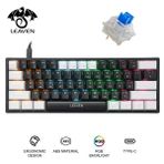 Valkyrie Leaven K620 RGB 61 Key Mavi Tuş Type-C Blue Switch Mekanik Gaming Klavye Siyah Beyaz