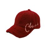 Valkyrie Peluş Şapka Kadın Erkek Unisex Kışlık Şapka Cloud Nakışlı Ayarlanabilir Bej Teddy Şapka Kırmızı