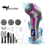 Valkyrie Profesyonel Ayak Bakım Cihazı 360° Dönen Başlık Dijital Ekranlı, Şarjlı & 10 Parça Pedikür Kiti Mor