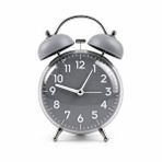 Valkyrie Retro Çalar Saat Işıklı Analog Masa Saati Dekoratif Komodin Saati Bombe Kapaklı 15x10 Gri Çok Renkli