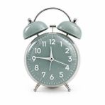 Valkyrie Retro Çalar Saat Işıklı Analog Masa Saati Dekoratif Komodin Saati Bombe Kapaklı 15x10 Yeşil Çok Renkli
