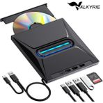 Valkyrie USB 3.0 Harici External CD DVD Okuyucu Yazıcı LED USB Hub Tf Sd Kart Okuyucu Çoğaltıcı - Siyah