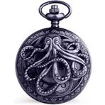 Valkyrie Vintage Kutulu Ahtapot Motifli Retro Kostekli Cep Saati