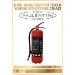 VALLENTİNA 6 Kg Kuru Kimyevi Tozlu Yangın Söndürme Tüpü TSE-HYB/CE BELGELİ 4 YIL GARANTİLİ (Ruhsata Uygun)