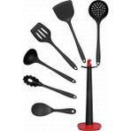 Valletta Claris Standlı 7 Parça Siyah Spatula Set