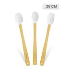 Valletta Indigo 3'Lü Beyaz Noktalı Bambu Silikon Spatula Seti Uzun 26 Cm Vlt1516