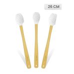 Valletta Indigo 3'Lü Beyaz Noktalı Bambu Silikon Spatula Seti Uzun 26 Cm Vlt1516
