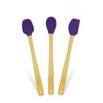 Valletta Indigo 3'Lü Mor Bambu Silikon Spatula Seti Uzun 26 Cm Vlt1506