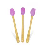 Valletta Indigo 3'Lü Pembe Bambu Silikon Spatula Seti Uzun 26 Cm Vlt1508