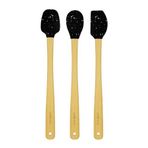 Valletta Indigo 3'Lü Siyah Noktalı Bambu Silikon Spatula Seti Uzun 26 Cm Vlt1520