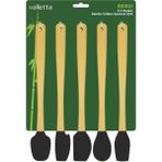Valletta Indigo 5'li Beyaz Renkli Noktalı Bambu Silikon Spatula Seti Uzun 26 cm