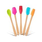 Valletta Indigo Bambu Silikon Spatula Seti 5'li Çok Renkli