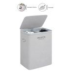 valletta Paloma 100l Çift Bölmeli Katlanabilir Kumaş Kirli Çamaşır Sepeti Light Gray