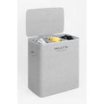 valletta Paloma 120l Üç Yıkanabilir Bölmeli Katlanabilir Kumaş Kirli Çamaşır Sepeti Light Gray