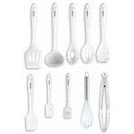 Valletta Salvatore 10 Parça Spatula Set Beyaz Renkli Noktalı