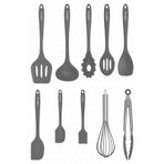 Valletta Vlt1118 Salvatore 10 Parça Spatula Set Gri