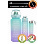 Valletta VLT1280 Eldorado Motivasyonel Yeşil 2000 ml 750 ml 300 ml 3'lü Su Matarası