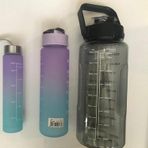 Valletta VLT1296 Figo Motivasyonel Siyah 2000 ml 750 ml 300 ml 3'lü Su Matarası