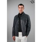 Valmenti Azila Erkek Mavi Hakiki Deri Deri Mont 1000 Alz-23 Erk Derımont Y24 - 2XL