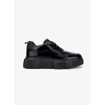 Valmenti Erkek Hakiki Deri Siyah Kırışık Rugan Sneakers & Spor Ayakkabı