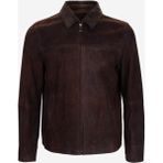Valmenti Erkek Kahverengi Hakiki Deri Mont 571 Rossı Y25 Nubuk Standart Kesim Ceket Yaka - 3XL
