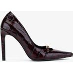 Valmenti Kadın Hakiki Deri Bordo Stiletto Ayakkabı 1138 4930 Bn Ayk SK25-26 Bordo Kroko