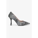 Valmenti Siyah-Gri Kadın Deri Stiletto 923 796-1 BN AYK Y24