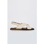 Valmenti Zeno 537 588-VAL Bej Hakiki Erkek Deri Düz Sandalet