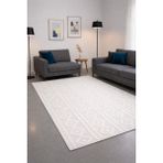 Valoroso Tekstil Lastikli Wellsoft Halı Örtüsü | Dekoratif, Yıkanabilir – Halı Değildir - Beyaz - 160 x 230 cm