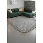 Valoroso Tekstil Lastikli Wellsoft Halı Örtüsü | Dekoratif, Yıkanabilir – Halı Değildir - Gri - 200 x 300 cm