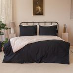 Valoroso Tekstil Nevresim Takımı Tek Kişilik Lastikli Çarşaflı - Bej - Siyah - 160 x 220 cm