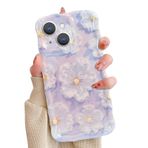 VALRION iPhone 15 Kılıfı ile Uyumlu Vintage Yağlıboya Resim Sanat Telefon Kılıfı Kıvırcık Dalga Çerçeve Trendy Estetik Çiçek Tasarımı Kızlar Kadınlar için Koruyucu Darbeye Dayanıklı Çiçekli Yumuşak