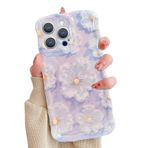 VALRION iPhone 15 Pro Max Kılıf ile Uyumlu Vintage Yağlıboya Resim Sanat Telefon Kılıfı Kıvırcık Dalga Çerçeve Trendy Estetik Çiçek Tasarımı Kızlar Kadınlar için Koruyucu Darbeye Dayanıklı Çiçekli
