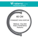 Valtemo 60 cm Çelik Parlak Krom Batarya Duş Seti Bağlantı Hortumu VS-202