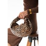 Valu Accessorize Kadın El Çantası, Örgü Desenli, Leopar Desenli, Düğüm Detaylı, Standart Boy