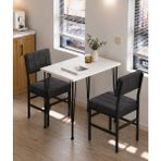 Valu Home 2 Kişilik Mutfak Masa Takımı Masa ve Sandalye Seti Balkon Masası Cafe Masa Takımı Yemek Masası Seti Antrasit Sandalye - Beyaz