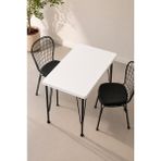 Valu Home 60X90 Metal Ayaklı Yemek Masası Çalışma Masası Balkon Mutfak Ofis Masası - Beyaz - Beyaz