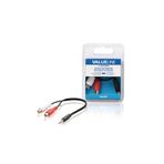 Valueline 0.20 mt 3.5 mm Erkek 2X Rca Dişi Siyah Stereo Ses Kablosu