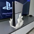 Valyria Store 25CM Kristal Tasarımlı 3D Baskı Playstation 5 Dikey Stand | Dekoratif Oyun Ünitesi Aksesuarı - Beyaz