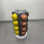 Valyria Store 3D Baskı Döner Stand Nespresso Vertuo Kapsül Kahve Standı 20’li Organizer - Beyaz - Siyah