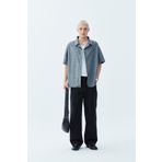 VAMOSCLO Oversize Keten Gömlek Siyah