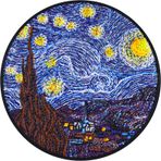 Van Gogh Yama Yıldızlı Gece Resmi Dikmek için Nakışlı - Vincent van Gogh Sanat Eseri İşlenmiş STARRY Night Patch Aplike Empresyonizm Gerçekçilik Sanat Çıkartma - 80 x 80 mm