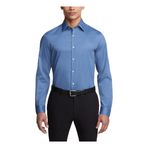 Van Heusen Erkek Slim Fit Streç Elbise Gömlek Flex Yaka Klasik Gömlek, Tozlu Mavi, 16.5" Neck 34"-35" Sleeve