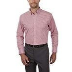 Van Heusen Erkek Standart Kesim Pötikareli Düğmeli Yaka Elbise Gömlek, Kırmızı Kına, 3XL